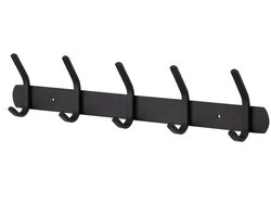 Wandkapstok - 10 haken - Industrieel - Metaal - RVS - Hangend - Muurbevestiging - Zwart