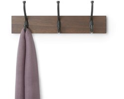 Wandkapstok – 3 Haken – Walnoot – Hout & Metaal – Modern Design – Duurzaam – Muurbevestiging