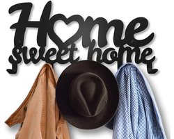 Wandkapstok Haken - Decoratieve Haak - Opbergen Thuis - Stevig Metaal - 5 Haken - Home Sweet Home