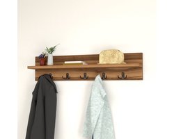 Wandkapstok Hammarö met plank 80x13x18 cm walnootkleurig