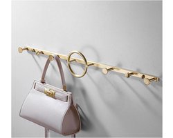 Wandkapstok Messing - Haak Rek - Jassen Ophangen - Roestbestendig Ontwerp - 52 cm - Geborsteld Goud