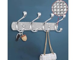 Wandkapstok met 4 Haken voor Ophangen Kleding en Handdoeken