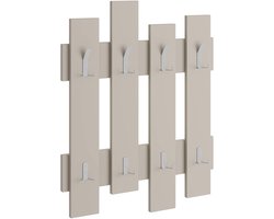 Wandkapstok met 8 Stevige Haken – 81x64 cm Kapstok voor Jassen, Hoeden, Tassen en Sjaals – Stijlvol & Duurzaam Ontwerp – Meerdere Kleuren – Ruimtebesparend (Zandsteen)