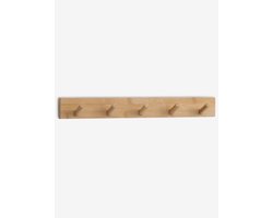 Wandkapstok met Haken – Naturel Hout – 50 cm Breed – Inclusief Doe-het-zelf Montage – Duurzaam