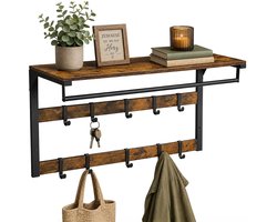 Wandkapstok - met hoedenplank - 80 cm - bruin-zwart