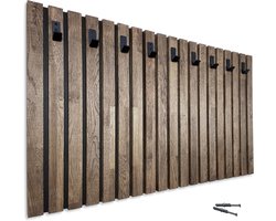 Wandkapstok met Houten Haken - Elegante Kledinghaken in Eiken en Bruin - Verkrijgbaar in 4 Afmetingen