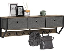 Wandkapstok met Manden en Haken - Ruimtebesparend Muurontwerp voor Kleding en Accessoires