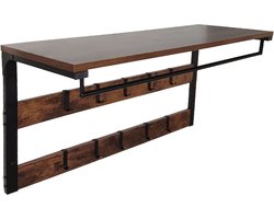 Wandkapstok - met plank - 42x80x30 cm - 10 haken