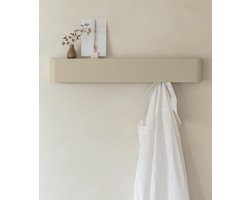 Wandkapstok met Plank en Verborgen Haken - Industrieel Metaal