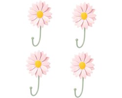 Wandkapstok met Planter - Bloemenhanger Haken - Opbergen en Decoreren - Bloemen Thema - 22 x 13 x 7.5 cm