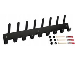 Wandkapstok Metaal Zwart 50cm - 17 Haken - Industriële Loft Stijl