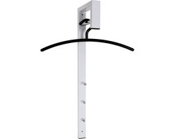Wandkapstok – Wit staal – Heavy Duty uitvoering met chromen haken – Sterk en compact – Modern design