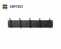 Wandkapstok Zwart – Kapstok Wand met 10 Haken – Metalen Kapstok Hal – Kapstok Muur – 61 cm – Xaptovi
