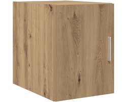 Wandkast Artisan eiken 30 x 42,5 x 39,5 cm van houtmateriaal, wandgemonteerde hangkast met rechthoekige vorm en zilveren stanggrepen, ruimtebesparend