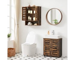 Wandkast - Badkamerkast - Opbergkast - Hangkast - Met deuren - Vintage Bruin