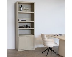 Wandkast Beige Mangohout - 80x45x220cm - Xander - Giga Meubel