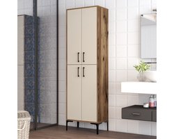 Wandkast Berlin Melamine Walnoot Crème