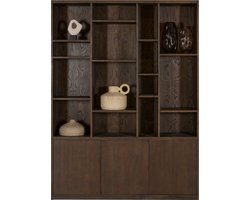 Wandkast Coimbra - MDF / Hardhout - Espress Bruin - 150x200x35 cm (BxHxD) - OPbergkast - Gemonteerd