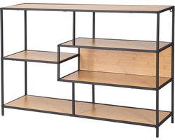 Wandkast - Dressoir - Roomdivider - Kast - Boekenkast - Wandkast - Metaal- Zwart - 116 x 30 x 76 cm