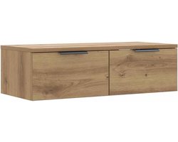 Wandkast Eikenkleurig 68x30x20 cm - Hangende Wandplank en Omlijsting voor TV of Decoratie