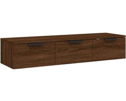 Wandkast gesneden hout bruin eiken 102x30x20 cm