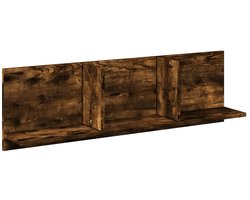 Wandkast | Hangkast | Muurkast | Opbergkast 100x16,5x30 cm bewerkt hout gerookt eikenkleurig