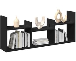 Wandkast | Hangkast | Muurkast | Opbergkast 100x18x40 cm bewerkt hout zwart