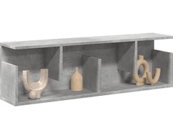 Wandkast | Hangkast | Muurkast | Opbergkast 100x20x30 cm bewerkt hout betongrijs