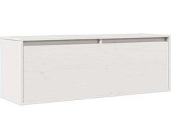 Wandkast | Hangkast | Muurkast | Opbergkast 100x30x35 cm massief grenenhout wit