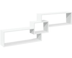 Wandkast | Hangkast | Muurkast | Opbergkast 158x18x53 cm bewerkt hout wit