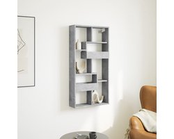 Wandkast | Hangkast | Muurkast | Opbergkast 50x15x100 cm bewerkt hout betongrijs