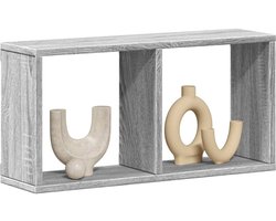 Wandkast | Hangkast | Muurkast | Opbergkast 60x16x30 cm bewerkt hout grijs sonoma eiken