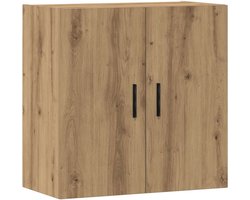 Wandkast | Hangkast | Muurkast | Opbergkast 60x31x60 cm bewerkt hout artisanaal eikenkleurig