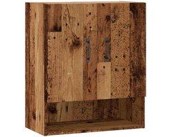 Wandkast | Hangkast | Muurkast | Opbergkast 60x31x70 cm bewerkt hout oud houtkleurig