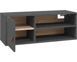 Wandkast | Hangkast | Muurkast | Opbergkast 80x30x30 cm massief grenenhout grijs