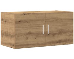 Wandkast | Hangkast | Muurkast | Opbergkast 80x39x40 cm bewerkt hout artisanaal eikenkleurig