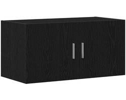 Wandkast | Hangkast | Muurkast | Opbergkast 80x39x40 cm spaanplaat zwart eikenkleurig