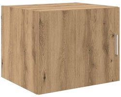 Wandkast | Hangkast | Muurkast | Opbergkast artisanaal eikenkleurig 50 x 42.5 x 40 cm Bewerkt hout