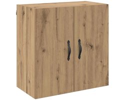 Wandkast | Hangkast | Muurkast | Opbergkast artisanaal eikenkleurig 60 x 31 x 60 cm Bewerkt hout