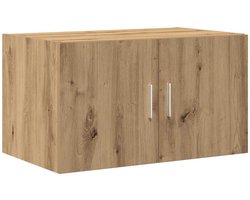 Wandkast | Hangkast | Muurkast | Opbergkast artisanaal eikenkleurig 70 x 42.5 x 40 cm Bewerkt hout