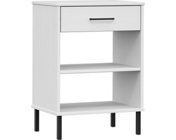 Wandkast | Hangkast | Muurkast | Opbergkast met metalen poten OSLO massief grenenhout wit