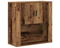 Wandkast | Hangkast | Muurkast | Opbergkast met plank Oud hout 80 x 33 x 80 cm Bewerkt hout