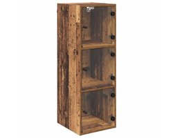 Wandkast | Hangkast | Muurkast | Opbergkast Wandgemonteerd Oud Hout 35 x 37 x 102 cm Bewerkt hout