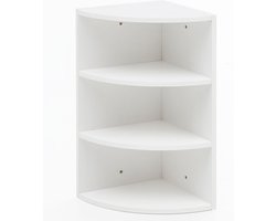 Wandkast - Hoekkast - 3 compartimenten - Wandmontage - Hout - 30x30x60 cm