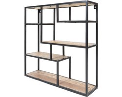Wandkast Huub Hout - 73 x 73 x 21 cm - Industrieel