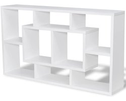 Wandkast met 8 Vakken - Drijvende Boekenkast - Plank voor Decoratie en Boeken - Wit