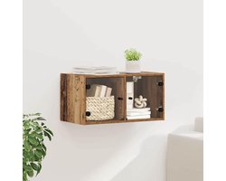 Wandkast met Glazen Deuren - Opzetkast Keuken Badkamer - Spullen Opbergen Organiseren - Ruimtebesparend Wandmontage