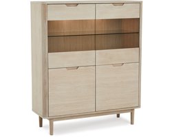Wandkast Naturel Eiken - 123x45x146cm - Wandkast Nyborg