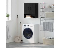 Wandkast - Opzetkast Keuken - Ruimte Besparen - Stijlvol Ontwerp - 60 x 31 x 70 cm - Zwart Eiken