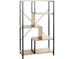 Wandkast – Staal industrieel – Boekenrek met 4 planken – 132 cm hoog, 74 cm breed, 35 cm diep